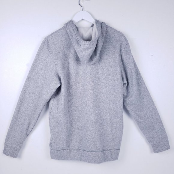 Adidas Sweatshirt Hoodie Size Large in Gray-Kangaroo Pocket-Fleece Lined - Picture 2 of 7